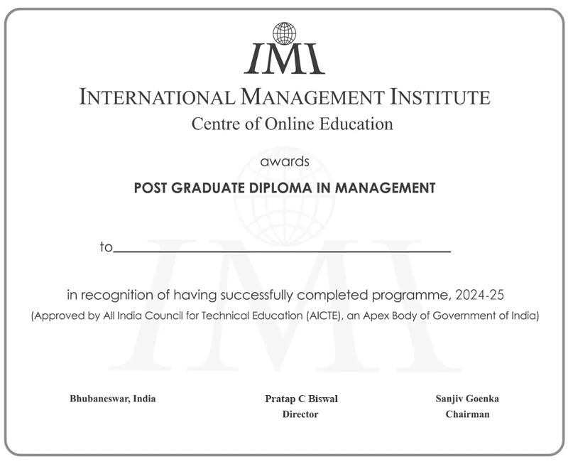 IMI Certificate