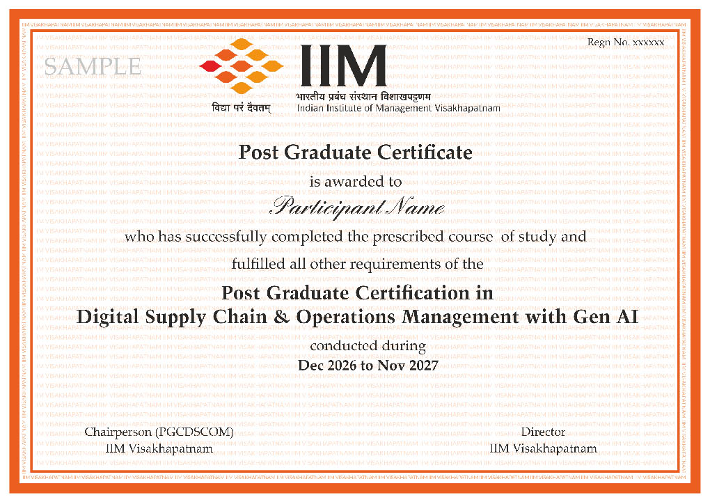 IIM Visakhapatnam Certificate with Gen AI