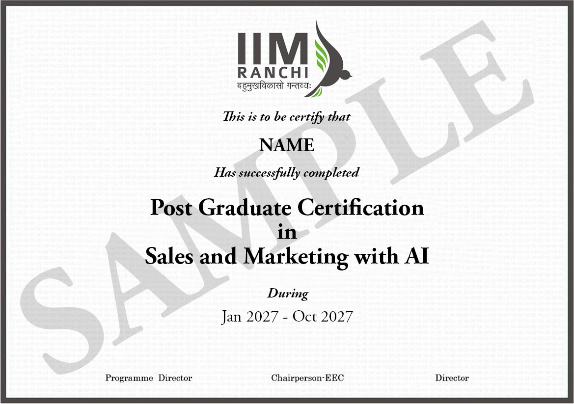 Post Graduate Certification Program in Sales and Marketing with AI